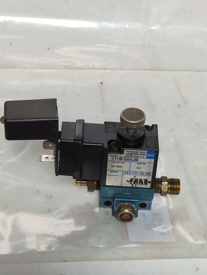 Used MAC VALVES,111B-504JB,SOLENOID POPPET VALVE PRE-OWNED