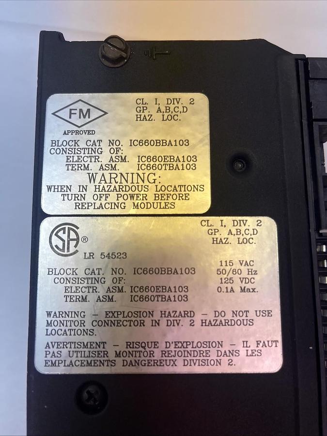 Used GE FANUC,IC660BBA103,THERMOCOUPLE INPUT GENIUS BLOCK MISSING DOOR