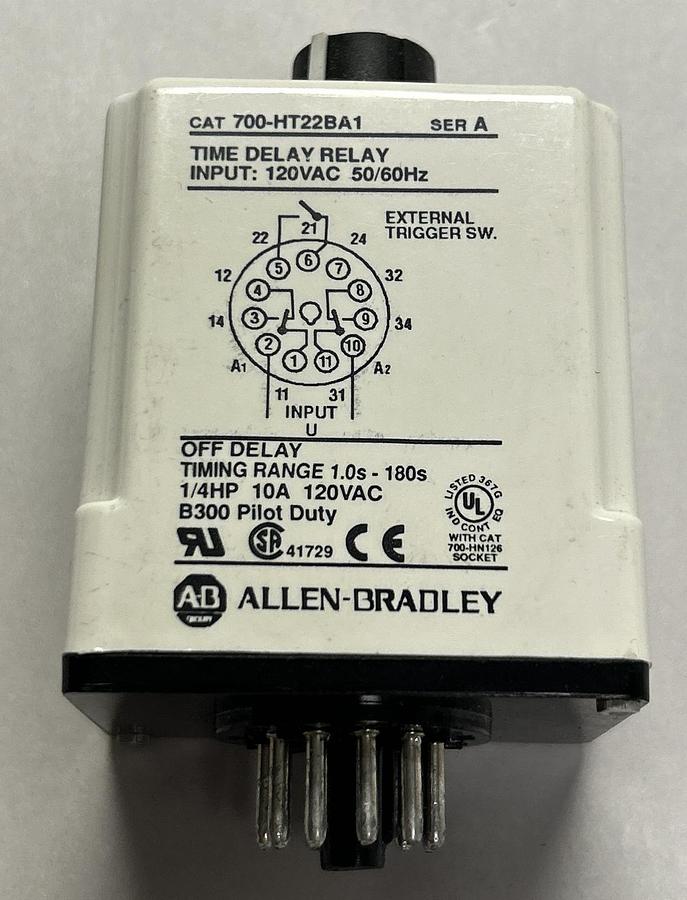 Used ALLEN BRADLEY,700-HT22BA1,SER A TIMING RELAY