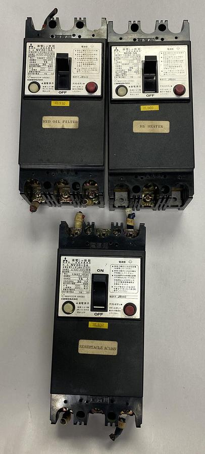 Used Mitsubishi,NV30-SA,Circuit Breaker 15A 3 Pole Lot Of 3