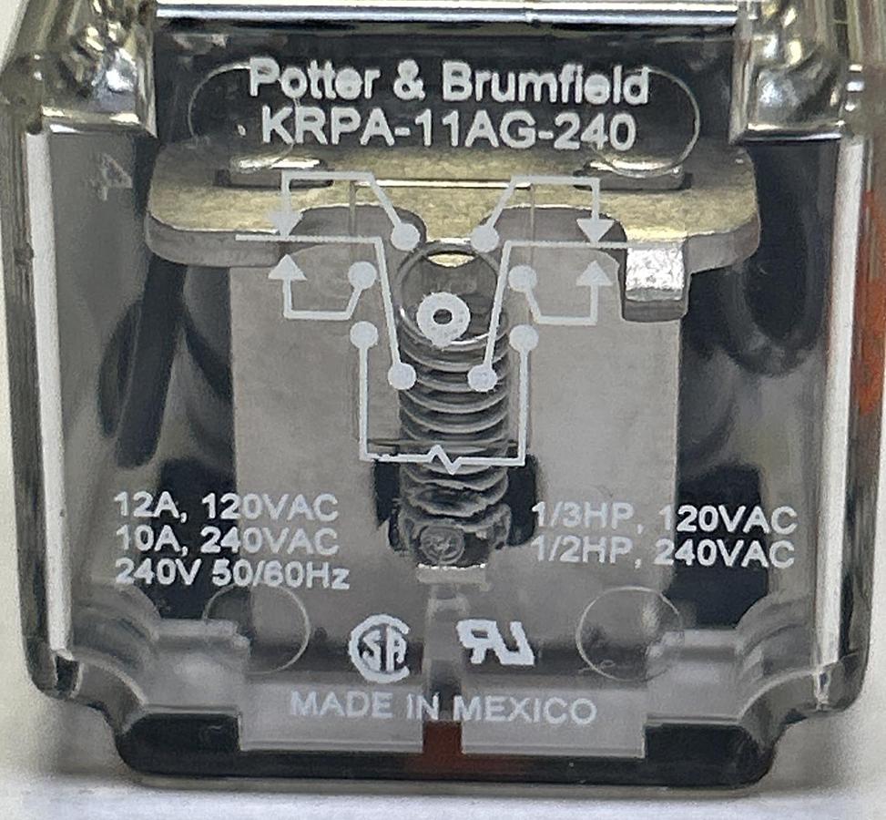 Used POTTER & BRUMFIELD,KRPA-11AG-240V,RELAY