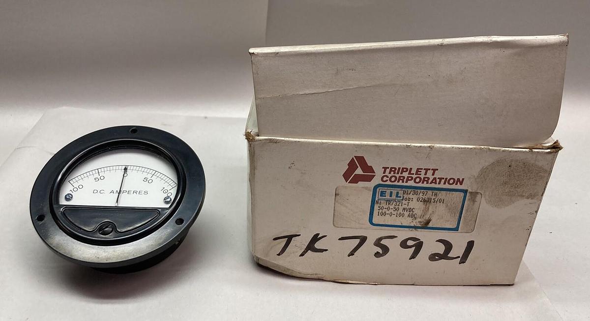 Triplett,TR/321-T,Panel Meter Model 50-0-50 MVDC 100-0-100 ADC
