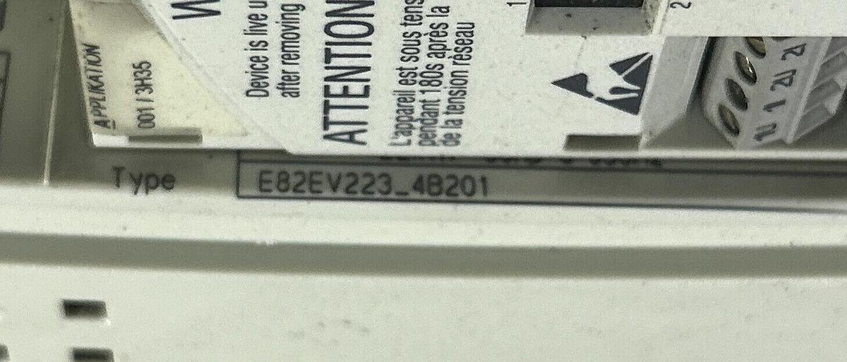 Used LENZE,E82EV2234B201,INVERTER W/ E82ZN22334B230 MAIN FILTER