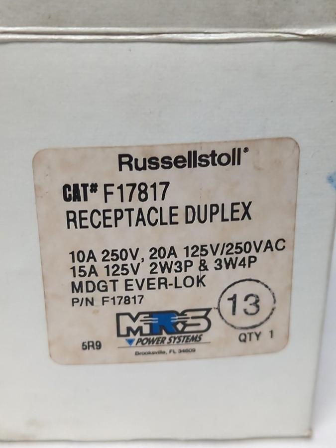 RUSSELLSTOLL,F17817,RECEPTACLE DUPLEX 3-WIRE NOS