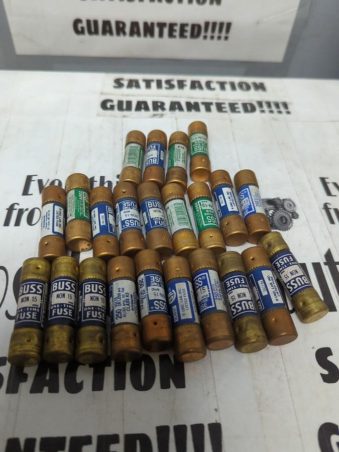 COOPER BUSSMANN,NON-15,ONE-TIME 15 AMP FUSES LOT OF 23 NOS