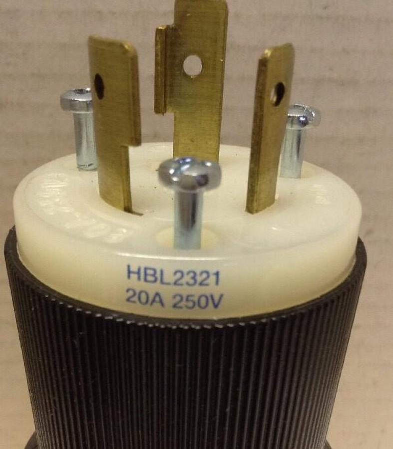 Hubbell,HBL2321,Insulgrip Twist-Lock Plug 20A 250V