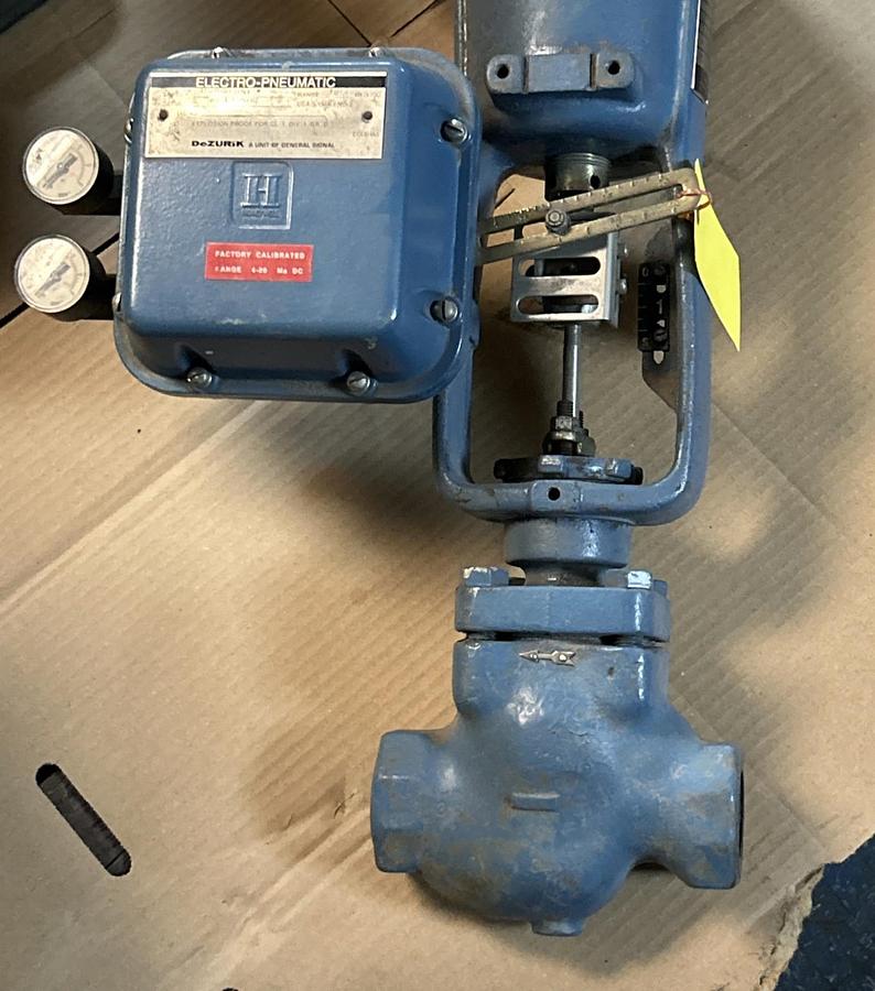 Used DEZURIK,859135-1DA0-1B1-19-PDA1-AAA,ELECTRO-PNEUMATIC ACTUATOR VALVE 1-1/2INCH