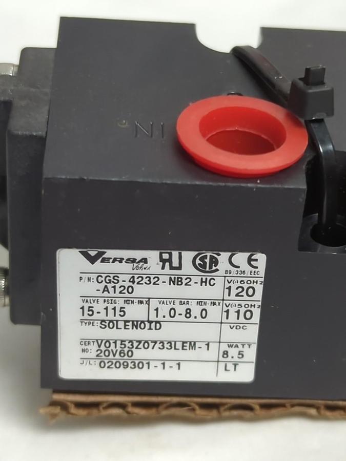 Used VERSA,CGS-4232-NB2-HC-A120,SOLENOID VALVE 8.5 WATT PRE-OWNED
