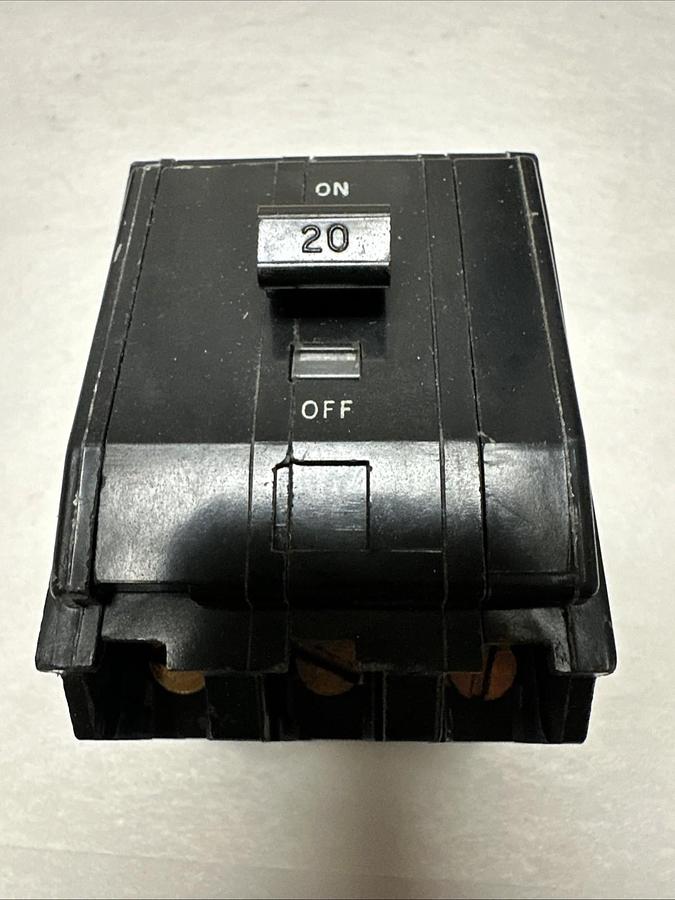 Used Square-D,QO320,20 Amp 3 Pole HACR Type Circuit Breaker  LOT of 3