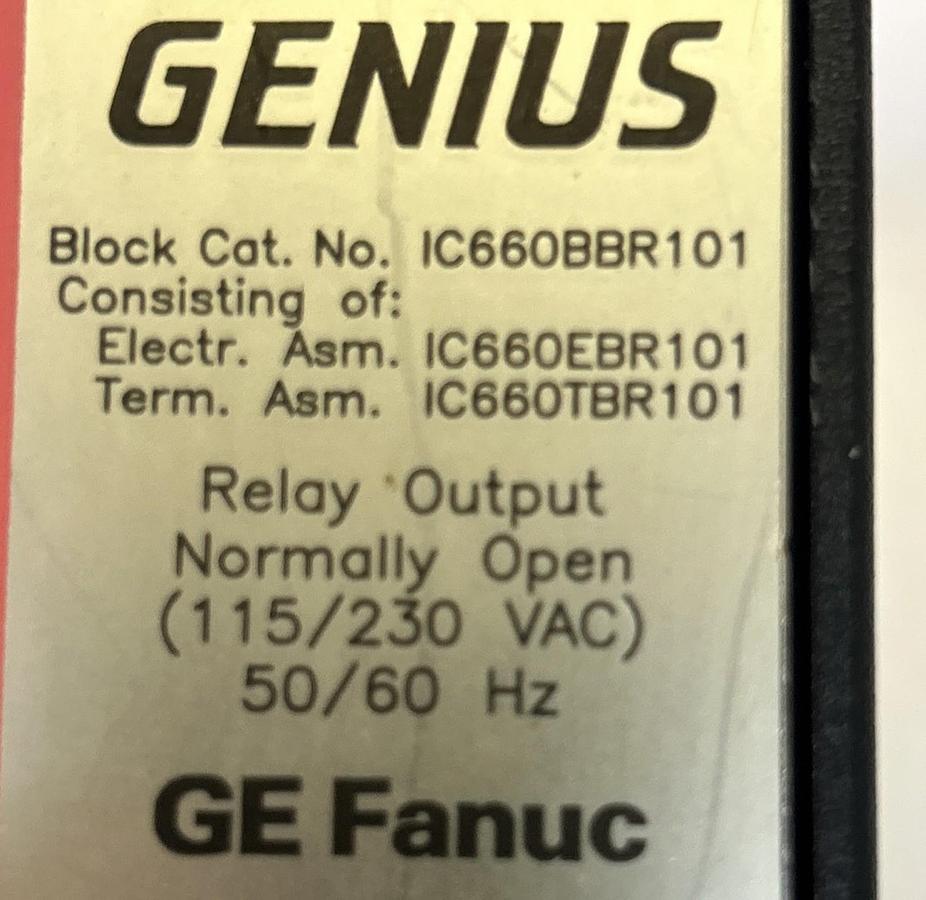 Used GE FANUC,IC660BBR101,RELAY OUTPUT GENIUS MODULE BLOCK