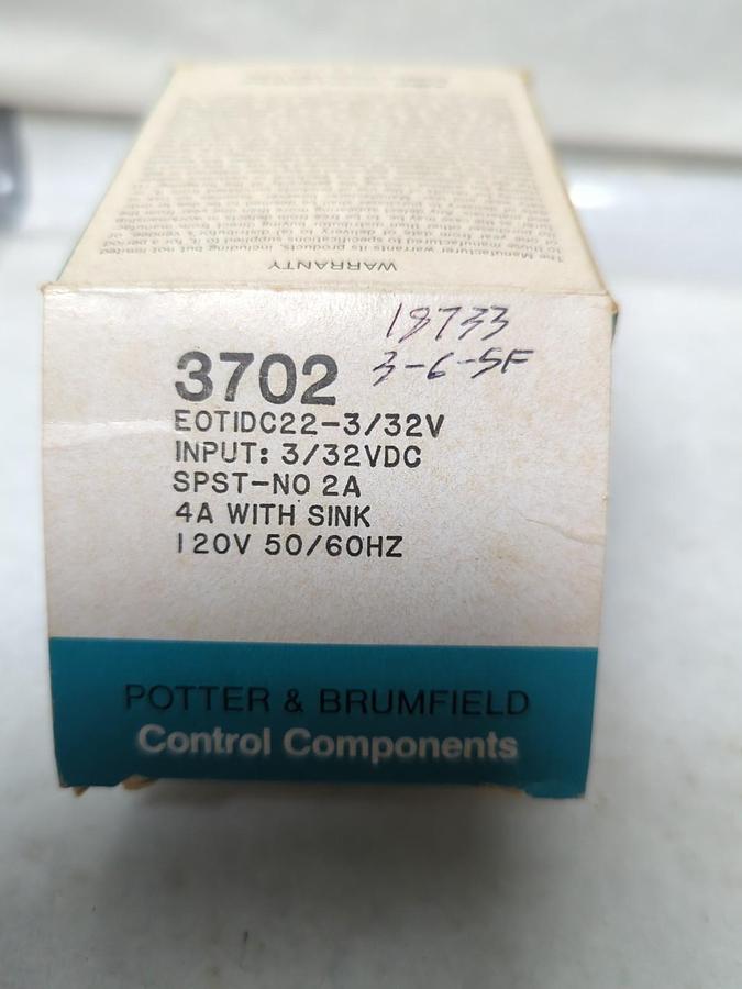 POTTER & BRUMFIELD,3702,RELAY 3-32VDC NOS