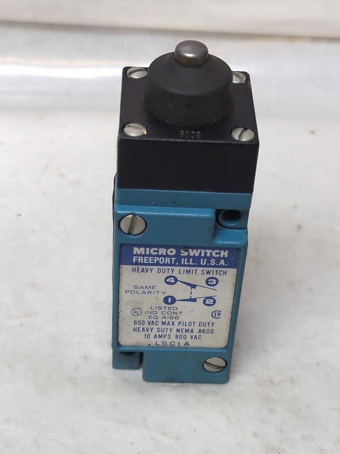 Used HONEYWELL/MICRO SWITCH,LSC1A,HEAVY DUTY LIMIT SWITCH 10 AMP 600 VAC PRE-OWNED