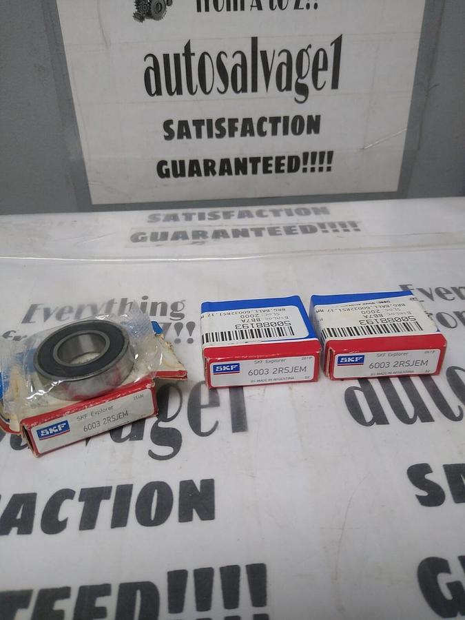 SKF,6003 2RSJEM,DEEP GROOVE BALL BEARING DOUBLE SEALED LOT OF 3 NOS