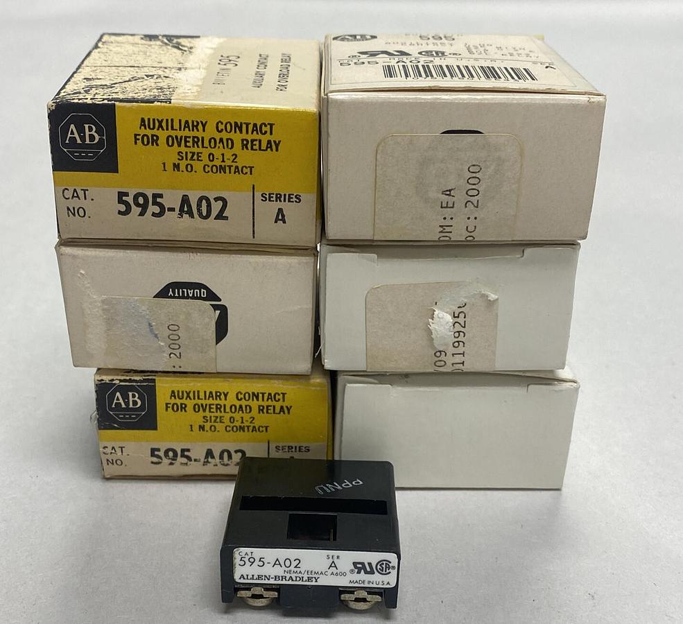 ALLEN BRADLEY,595-A02,SER A AUXILIARY CONTACT LOT OF 6 NEW