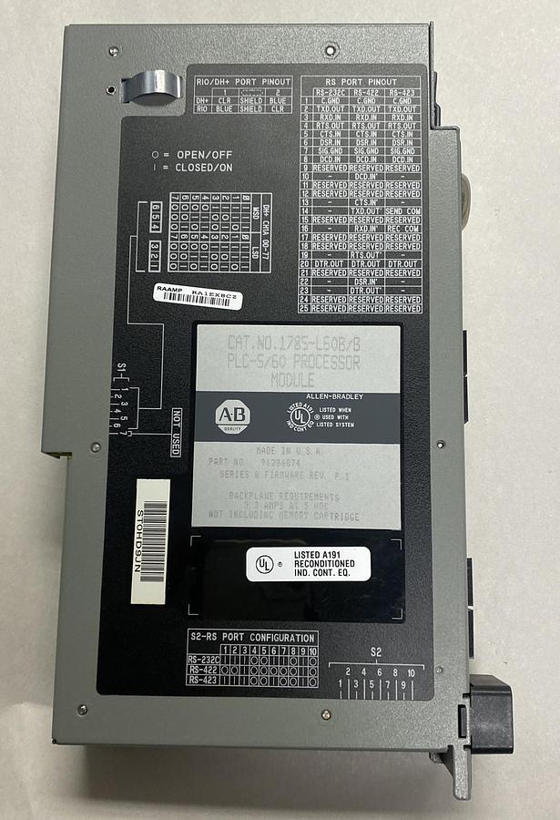 Used ALLEN BRADLEY,1785-L60B,SER B PLC-5/60 PROCESSOR MODULE REFURBISHED