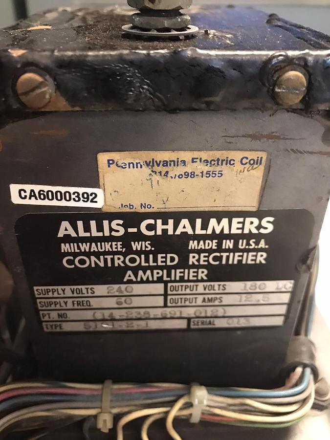 Used Allis Chalmers,14-238-691-012,Controlled Rectifier Amplifier Input 240V Out 180V