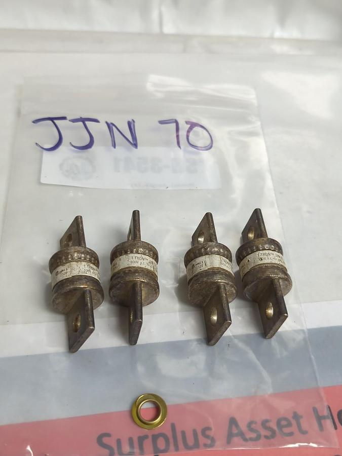 Used BUSSMANN,JJN-70,T-TRON FUSE 70 AMP LOT OF 4 PRE-OWNED