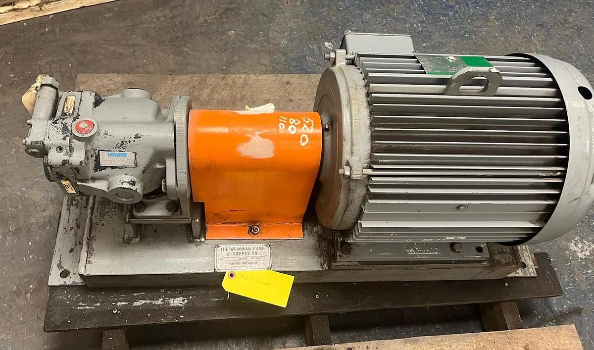 Used VICKERS,PVB10-FRSY-31-C-11,PISTON PUMP W 10HP 1170RPM 3PH LINCOLN MOTOR