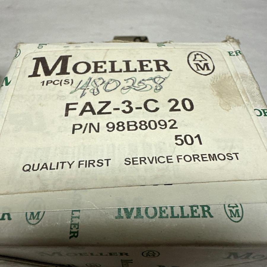 Moeller,FAZ-3-C 20,20 Amp 3 Pole Circuit Breaker