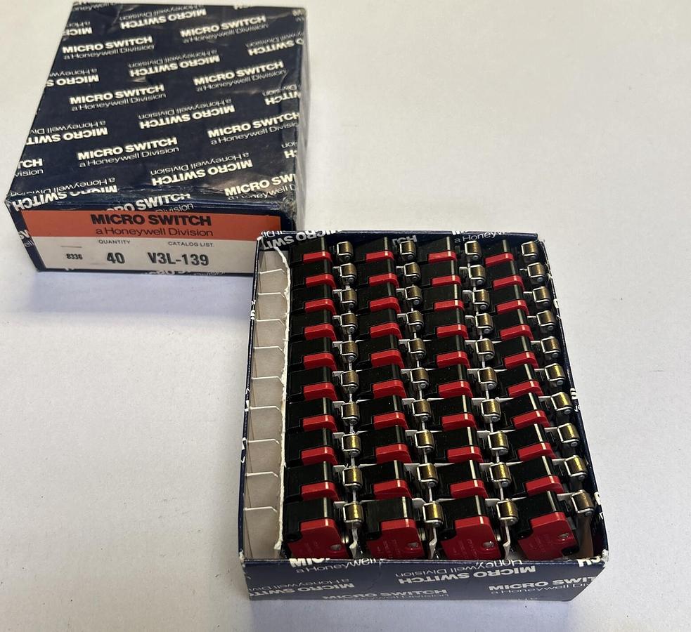 HONEYWELL MICRO SWITCH,V3L-139,ROLLER PLUNGER LOT OF 40 NEW