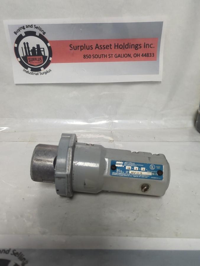 Used CROUSE-HINDS,APJ-3475,ARKTITE APJ PLUG 30A 4W 4P PRE-OWNED