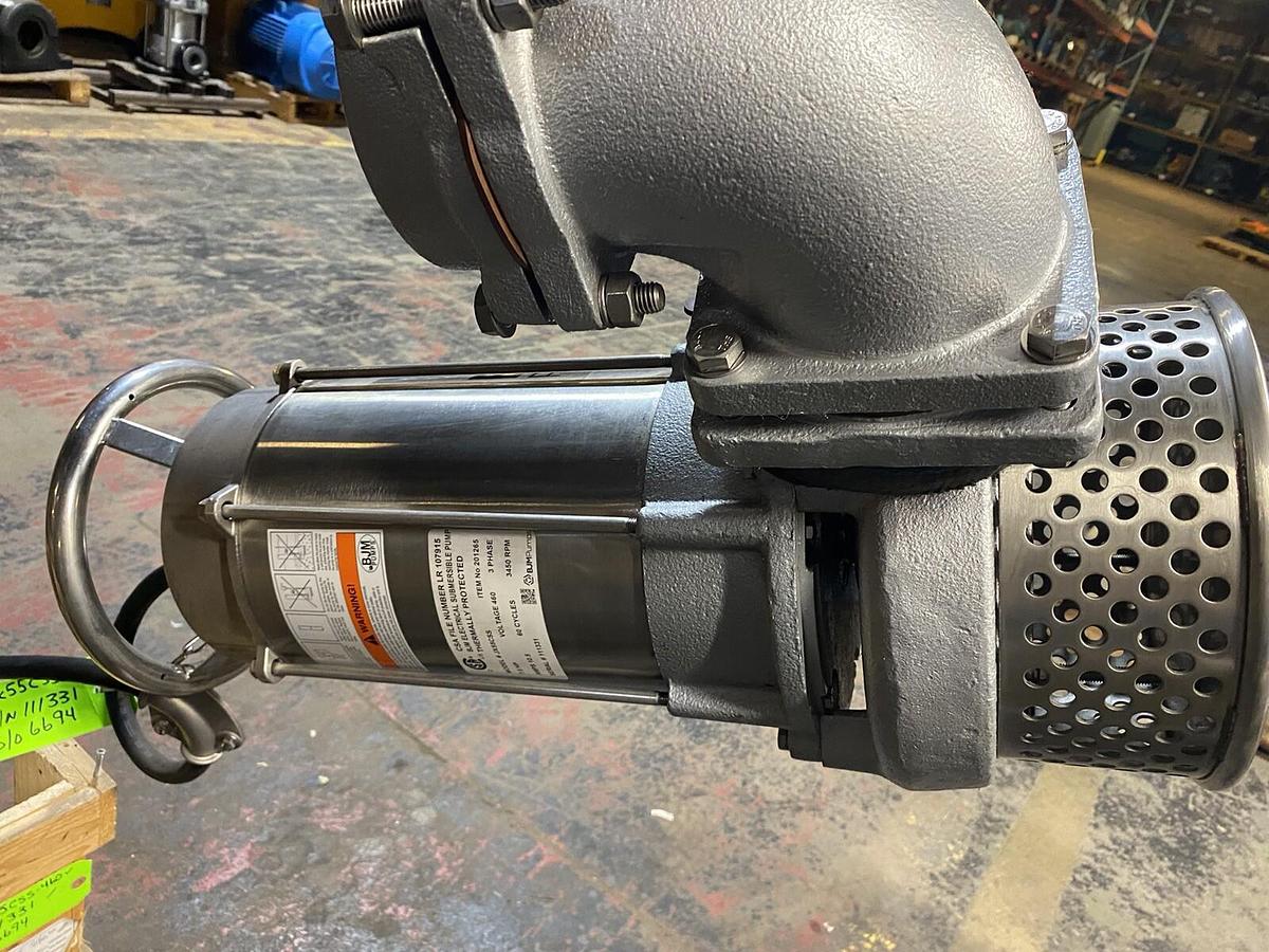 Used BJM,201265,JX55CSS 7.5HP 460V 3 Phase SS Submersible Sump Pump