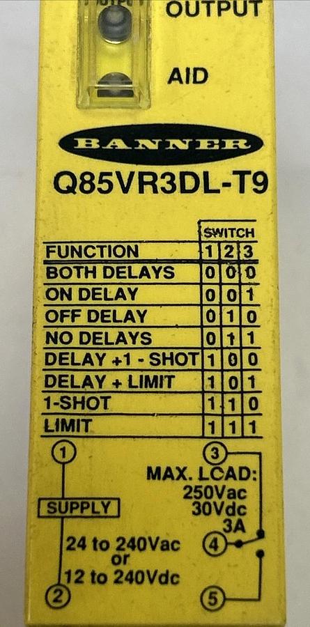 Used BANNER,Q85VR3DL-T9,PHOTOELECTRIC SENSOR