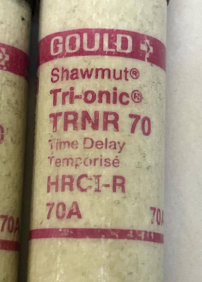 Used GOULD SHAWMUT,TRNR70,FUSE 70A 250V LOT OF 4