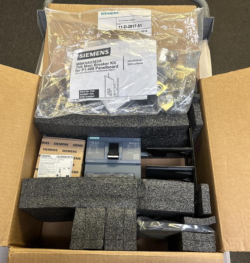 SIEMENS,MBKVAM3400A,MAIN BREAKER KIT 400A 480V 3P NOS