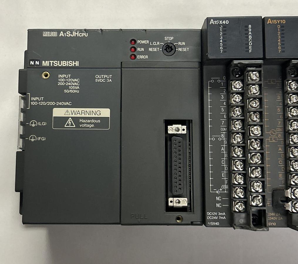 Used MITSUBISHI,A1SJHCPU A1SX40 A1SY10 A1SX42 A1SY40 A1SY41,RACK ASSEMBLY