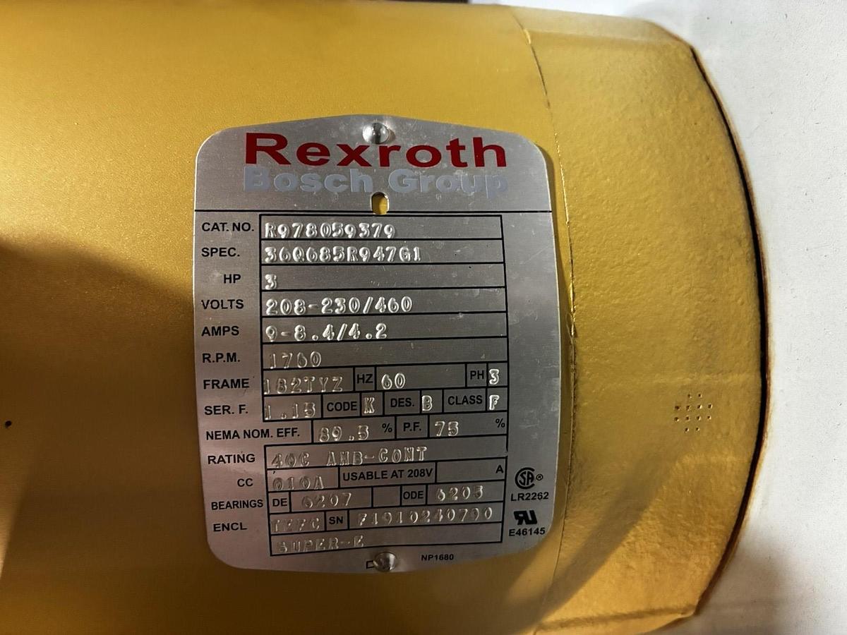 Rexroth,611210704,20 Gal Mineral Oil Pump 3hp 208-230/460V 1760RPM
