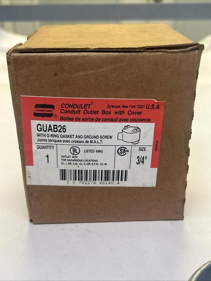 CROUSE HINDERS,GUAB26,CONDUIT OUTLET BOX WITH COVER NOS