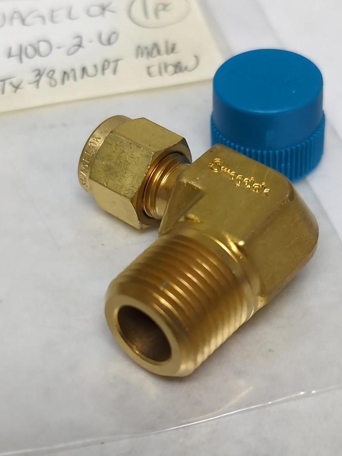 SWAGELOK,B-400-2-6,1/4T X 3/8MNPT MALE ELBOW NOS