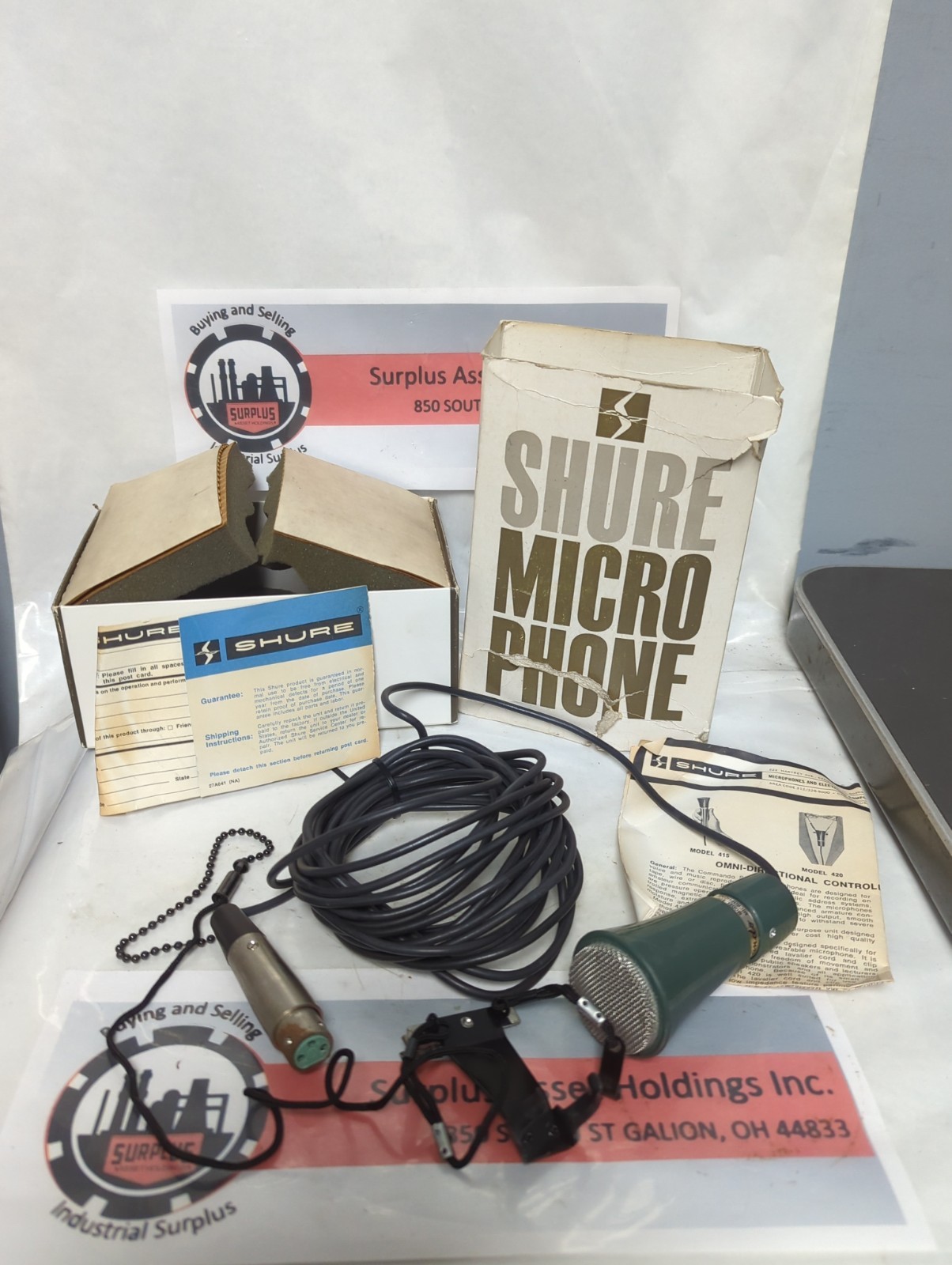 SHURE,420 COMMANDO CONTROLLED MAGNETIC OMNIDIRECTIONAL MICROPHONE NOS