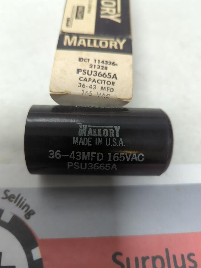 MALLORY,PSU3665A,CAPACITOR NOS