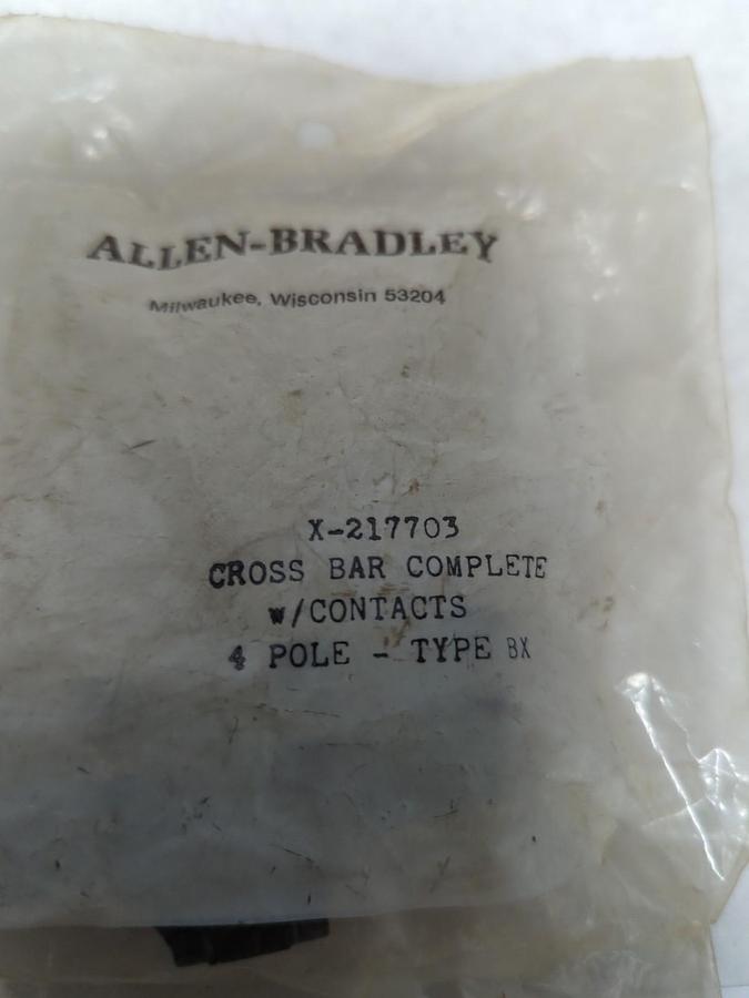 ALLEN-BRADLEY,X-217703,CROSS BAR WITH CONTACTS 4-POLE TYPE BX NOS