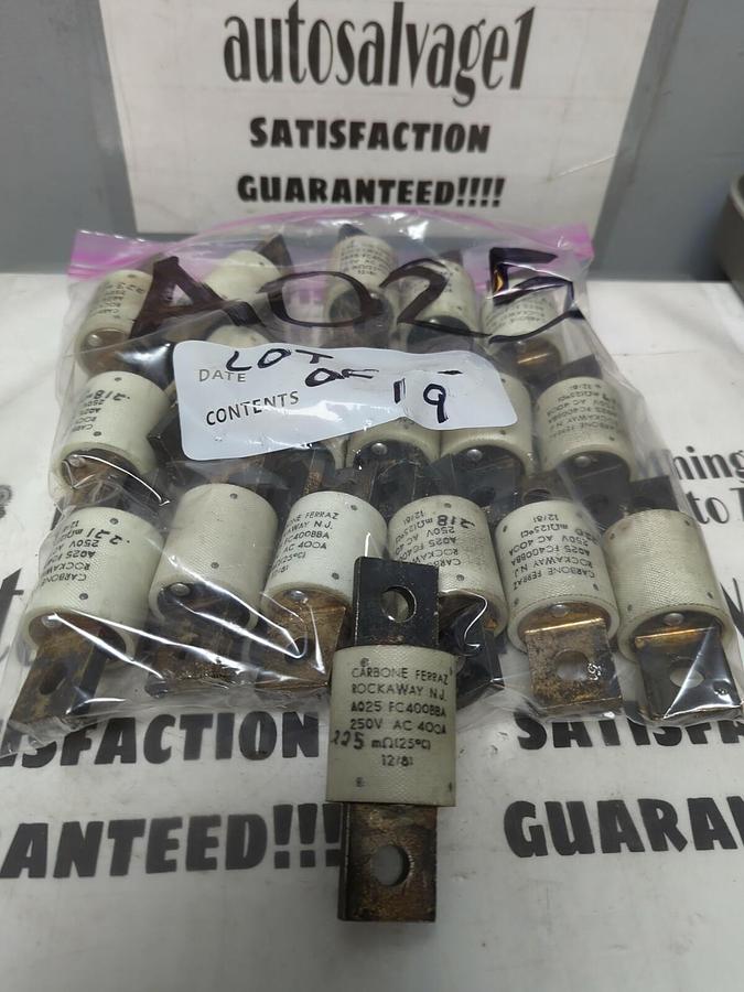 CARBONE FERRAZ,A025 FC400BBA,FUSE 250V 400 AMP LOT OF 19 NOS