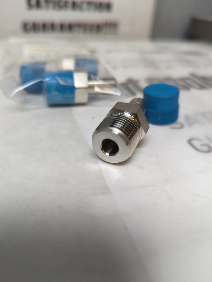 SWAGELOK,SS-6-TA-1-6,3/8TX3/8MNPT MALE ADAPTER LOT OF 4 NOS