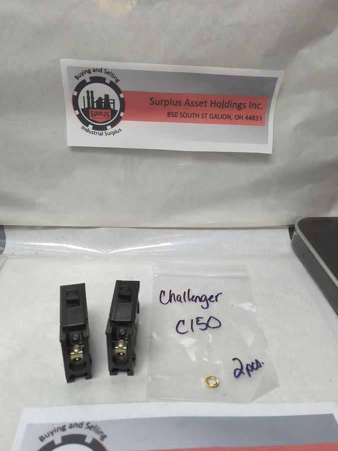 Used CHALLENGER,C150,CIRCUIT BREAKER 1-POLE 50 AMP LOT OF 2 PRE-OWNED