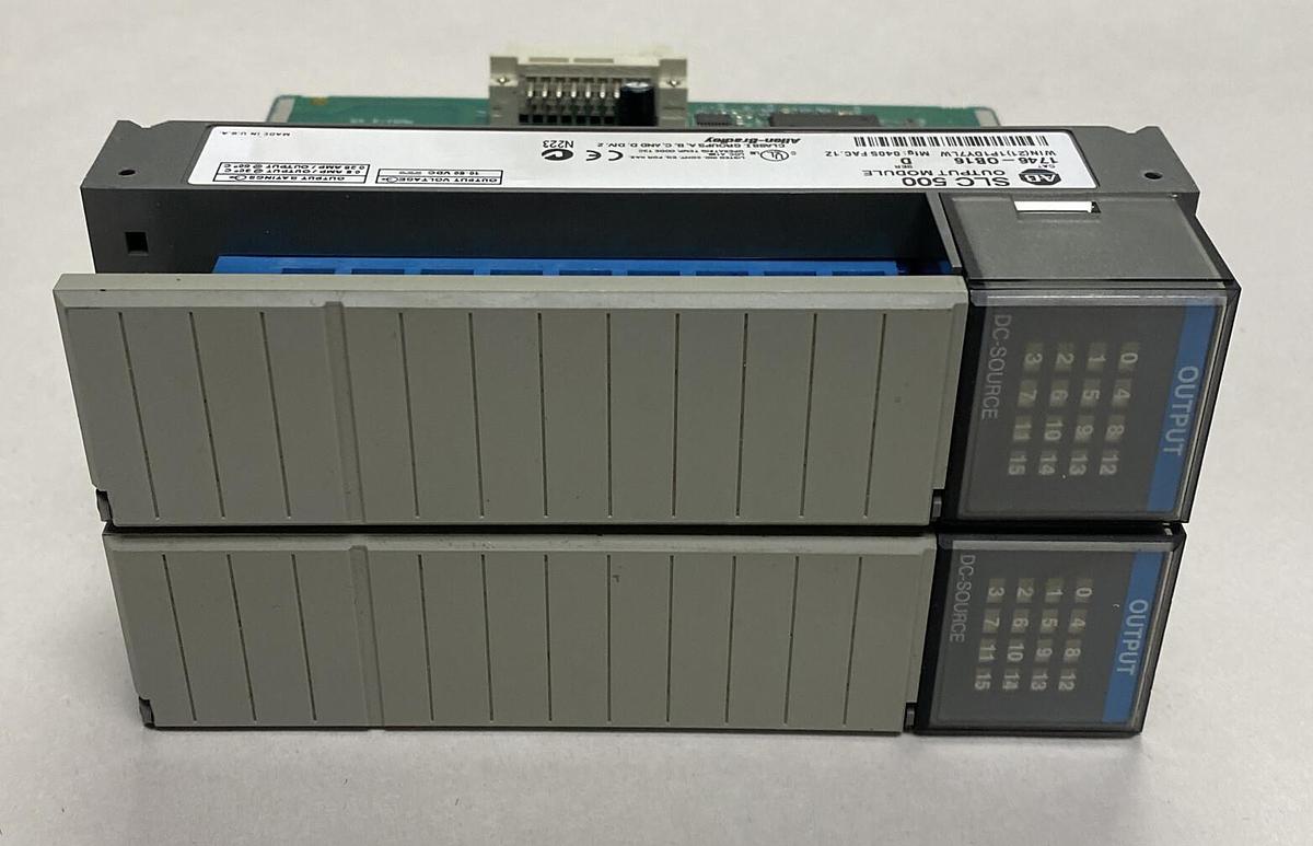 Used ALLEN BRADLEY,1746-OB16,SER D OUTPUT MODULE LOT OF 2