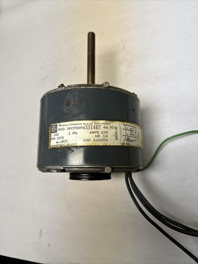 Used GE,5KCP39FG3314BT,1/4HP 1075RPM 230V Single Phase Blower Motor (G001)