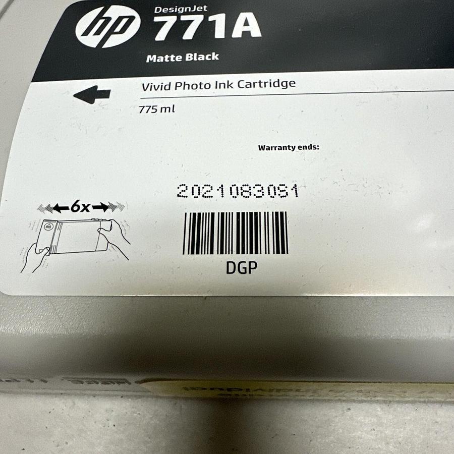 HP,B6Y15A,771A Matte Black Ink Cartridge Box of 1 EXP 08/21
