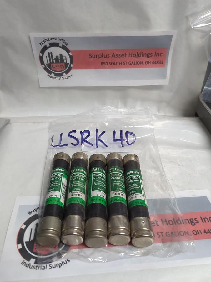 Used LITTELFUSE,LLSRK40,PWR-PRO 40 AMP FUSE LOT OF 5 PRE-OWNED