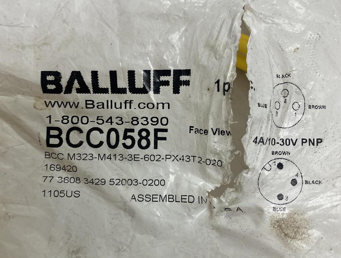 BALLUFF,BCC M323-M413-3E-602-PX43T2-020, DOUBLE-ENDED CORDSETS NOS