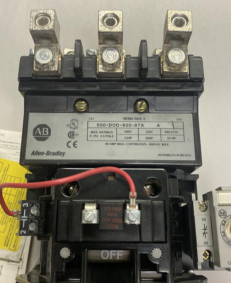 ALLEN BRADLEY,500DOD93087A,CONTACTOR SIZE 3 90A 600V NOS