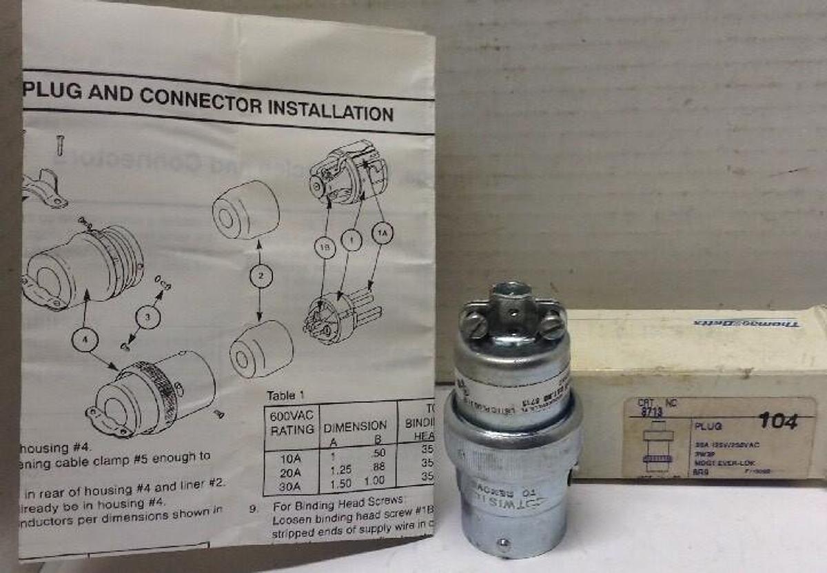 Thomas & Betts Russellstoll,8713,Male Plug  MDGT Ever-Lok 8R9 F113028