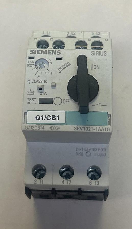 Used SIEMENS,3RV1021-1AA10,MOTOR STARTER