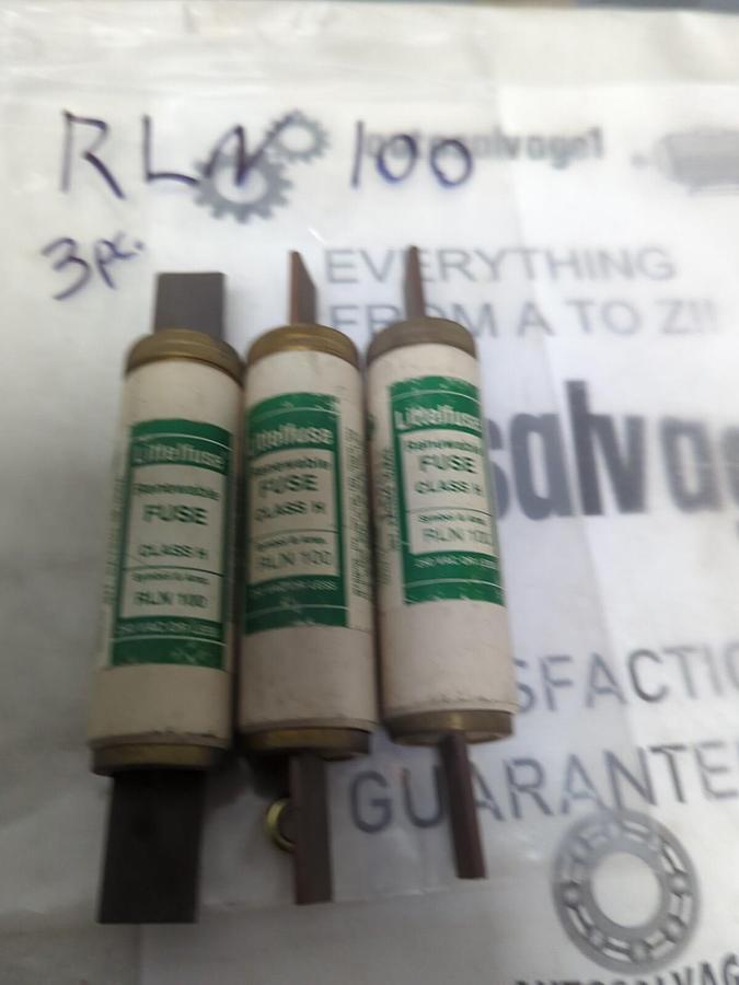 LITTELFUSE,RLN-100,RENEWABLE FUSE LOT OF 3 NOS