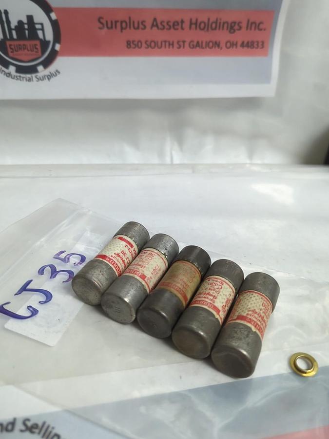 Used GOULD SHAWMUT,CJ35,CLASS J 35 AMP FUSE LOT OF 5 PRE-OWNED