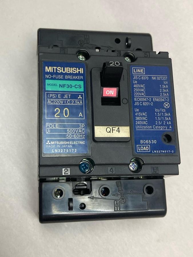 Used Mitsubishi,NF30-CS,3-Pole Circuit Breaker 20A